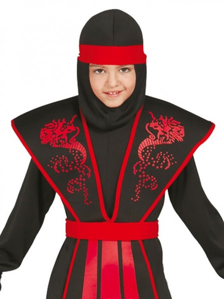 Costume da bambino guerriero drago ninja rosso 2