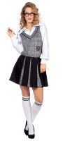 Vorschau: Schul Uniform Kostüm für Damen grau kariert