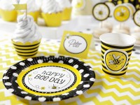 Preview: 6 bees paper party plates 18cm