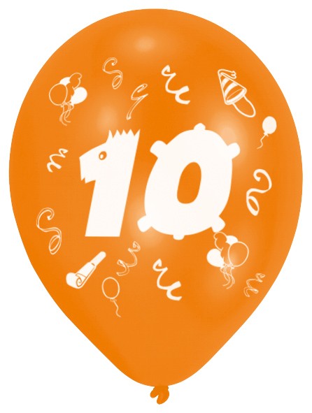 10er Set bunte Zahl 10 Luftballons 3