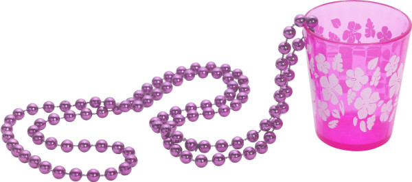 Perle halskæde snapsglas pink 2
