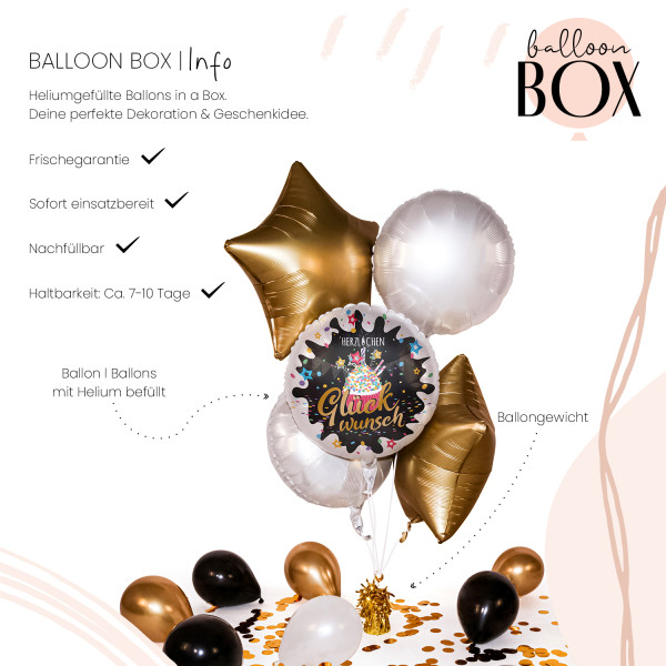 Heliumballon in der Box Herzlichen Glückwunsch Cupcake 3