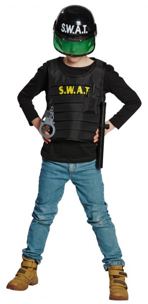 Chaleco infantil SWAT Agent negro