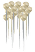 15 globos de látex con cinta para globos - Golden Rush