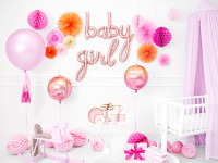 Vista previa: Globo foil Baby en rosa dorado 73,5 x 73,5 cm