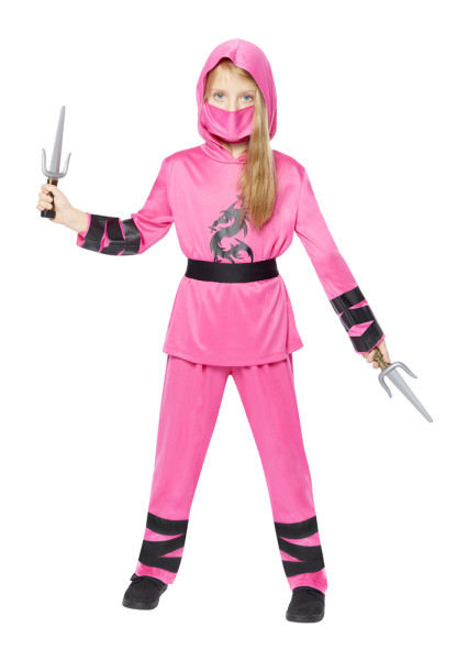 Ninja Girl Mädchenkostüm in Pink 4