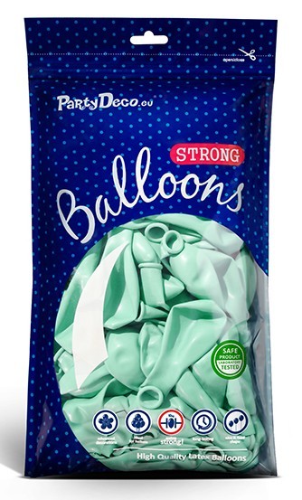 50 balonów Partylover miętowo-turkusowych 30cm 4