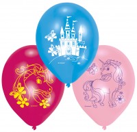 6 Bezauberndes Einhorn Luftballons 23 cm