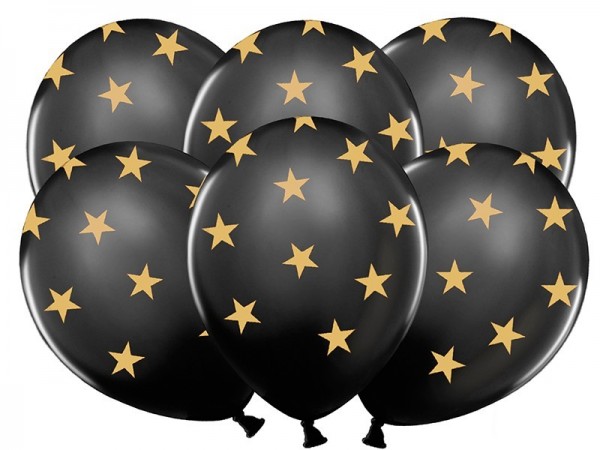 50 balloons gold star pastel black