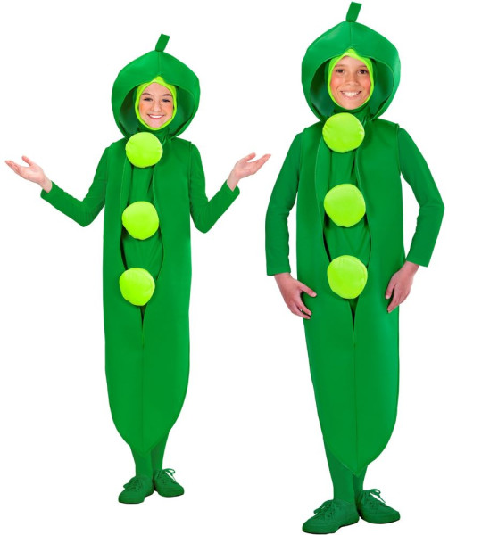 Zabawny kostium zielonego groszku dla chłopca
