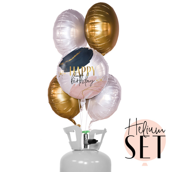 Modern Birthday Vibes Ballonbouquet-Set mit Heliumbehälter