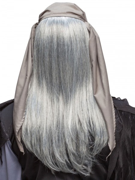 Gray pirate wig with headscarf unisex 3