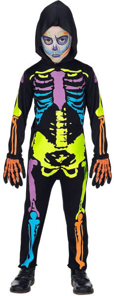 Farverig skelet jumpsuit til børn