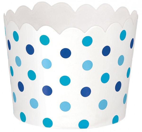 36 tazze da dessert piccole bianche con punti blu 6,1 cm
