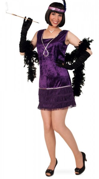 Elegant viola kjole i fløjls look