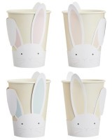 Vista previa: 8 vasos de papel pastel conejitos de Pascua