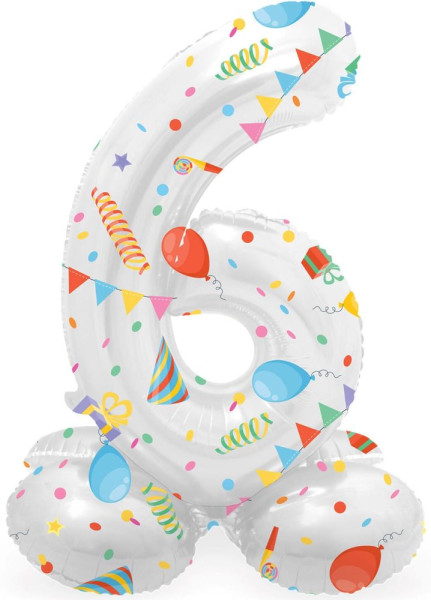 Standing Number 6 Partytime Balloon 72cm