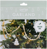 Aperçu: Guirlande de Noël en perles de bois 3m