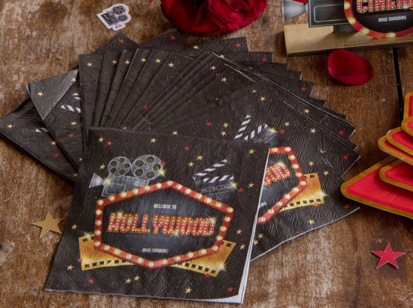 20 servilletas de fiesta Hollywood 33cm