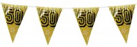 Goldene 50 Wimpelkette Holografisch