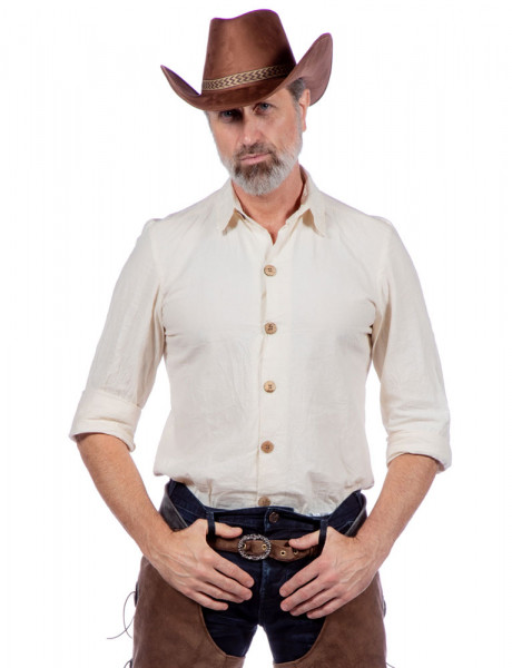 Western cowboyskjorte creme deluxe