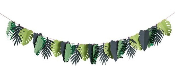 Tropiska blad pappers girlang 1,85m