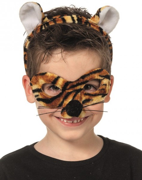 Lian tijgermasker met oren hoofdband voor kinderen