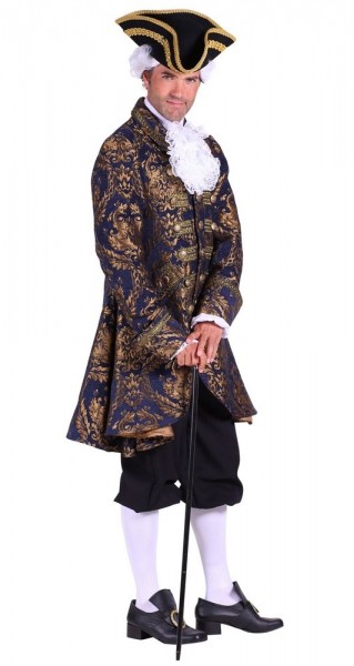 Manteau de garde rococo bleu pour homme