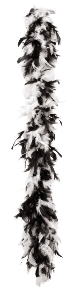 Schwarze-weiße Federboa 180cm