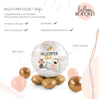Oversigt: Stehendes Ballon Bouquet-Set - Willkommen Baby