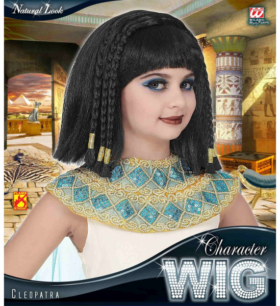 Peluca de reina Cleopatra negra