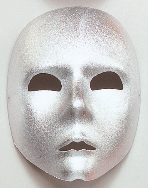Silberne Pantomimen Maske