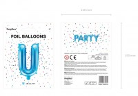 Aperçu: Ballon aluminium U bleu azur 35cm