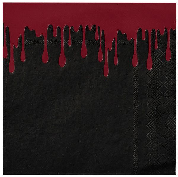 16 serviettes Bloody Black 16cm