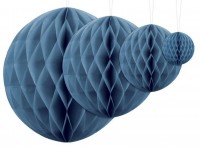 Oversigt: Honeycomb-kugle Lumina blå 10cm