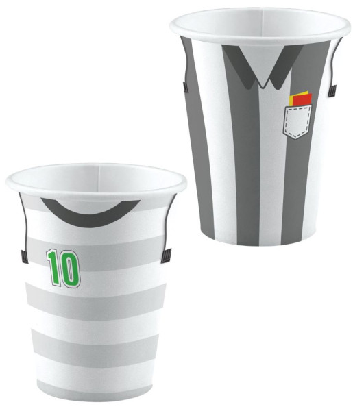 8 football kicker party paper cups 250ml
