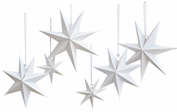 6 appendini eco stella 3D White Star