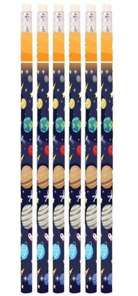 6 Weltraum Bleistifte