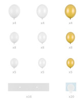 Aperçu: Guirlande cœur de ballons blancs et or 1,66 x 1,6 m