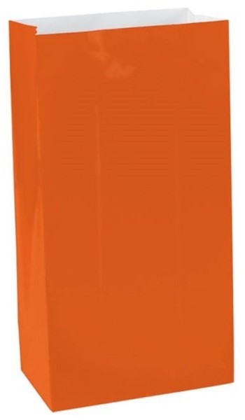 12 Orangefarbene Geschenktüten Basel 16,5cm