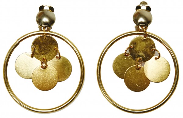 Golden earrings with Klimper plates