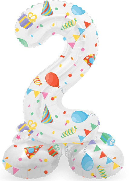Standing Number 2 Partytime Balloon 41cm