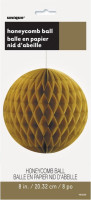 Widok: Ozdobna kula o strukturze plastra miodu, złota 20cm