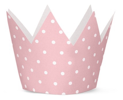 4 One Star party crowns pink 10cm 2