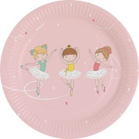 8 small ballerina party plates 18cm