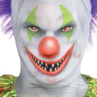 Preview: Colorful horror clown morphsuit for men