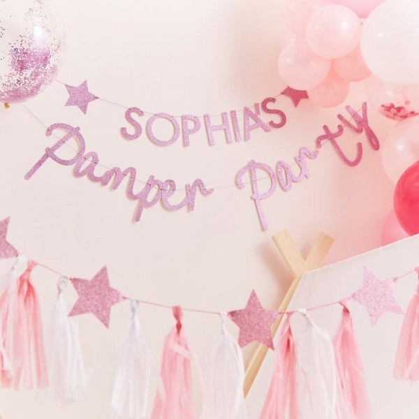 DIY Pamper Party Girlande pink 2,5m 2