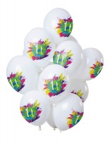 11. fødselsdag 12 latexballoner Color Splash