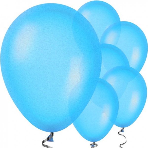 10 Blaue metallic Ballons Jive 28cm
