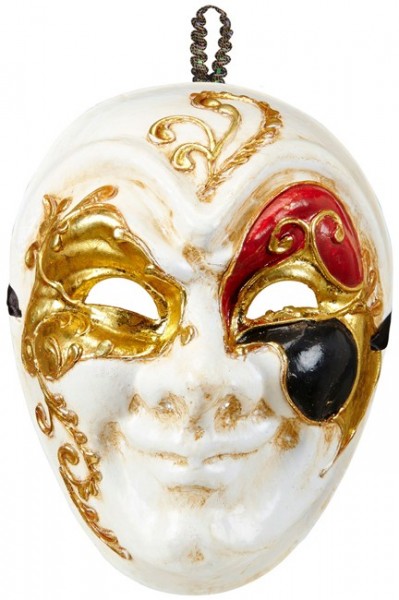Mystisk venetiansk maske hvid 2